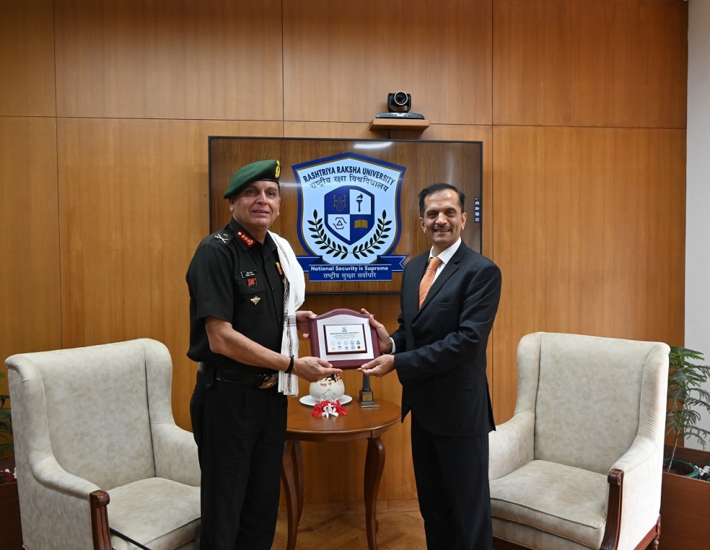 Lieutenant General Dhiraj Seth Visits Rashtriya Raksha University to Explore Collaborative Opportunities